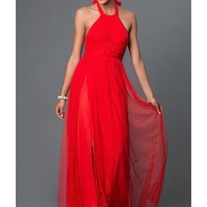 Red halter dress/gown